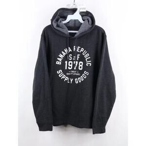 Banana Republic Mens M Supply Goods Hoodie Sweatshirt Charcoal Gray NWOT $98